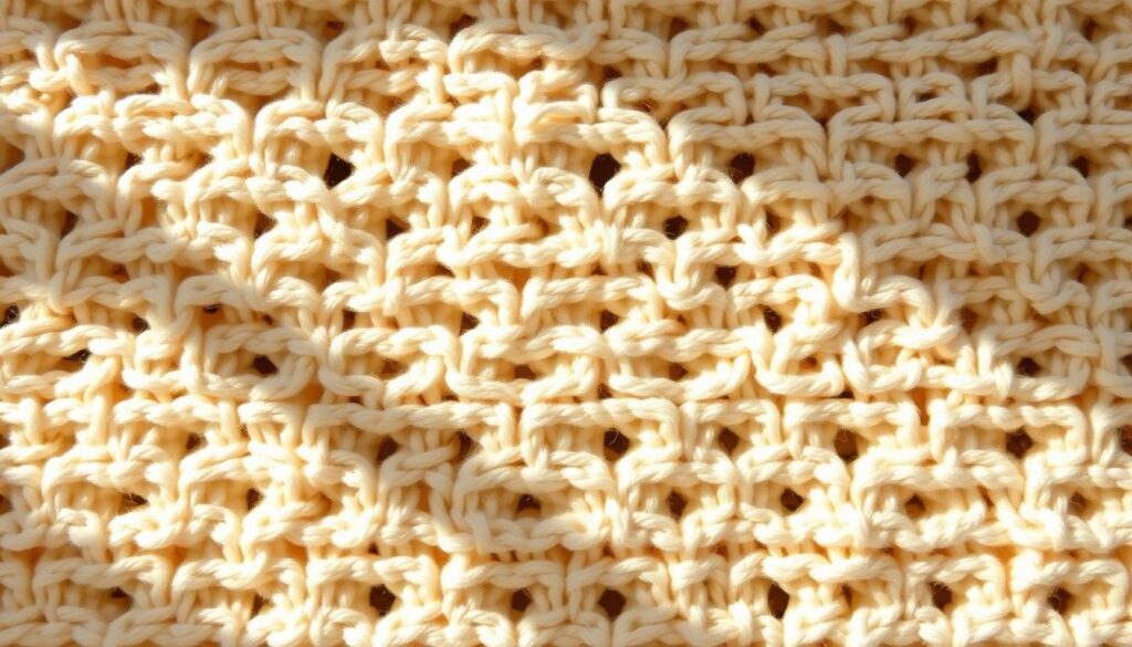 A high-resolution photograph of a beautiful, intricate waffle stitch pattern, captured in excellent detail. The fabric is a soft, creamy white, with a delicate, textured weave that creates a visually captivating honeycomb-like effect. The lighting is gentle and natural, casting subtle shadows that accentuate the depth and dimensionality of the stitches. The image is shot from a slightly elevated angle, allowing the viewer to fully appreciate the elegant, decorative qualities of this classic knitting technique. The overall mood is one of simplicity, warmth, and craftsmanship, perfectly suited to illustrate the "Waffle Stitch: Decorative texture made easy" section of the "Knit Happens: Master Easy Knitting Stitches Fast!" article. A high-resolution photograph of a beautiful, intricate waffle stitch pattern, captured in excellent detail. The fabric is a soft, creamy white, with a delicate, textured weave that creates a visually captivating honeycomb-like effect. The lighting is gentle and natural, casting subtle shadows that accentuate the depth and dimensionality of the stitches. The image is shot from a slightly elevated angle, allowing the viewer to fully appreciate the elegant, decorative qualities of this classic knitting technique. The overall mood is one of simplicity, warmth, and craftsmanship, perfectly suited to illustrate the "Waffle Stitch: Decorative texture made easy" section of the "Knit Happens: Master Easy Knitting Stitches Fast!" article.