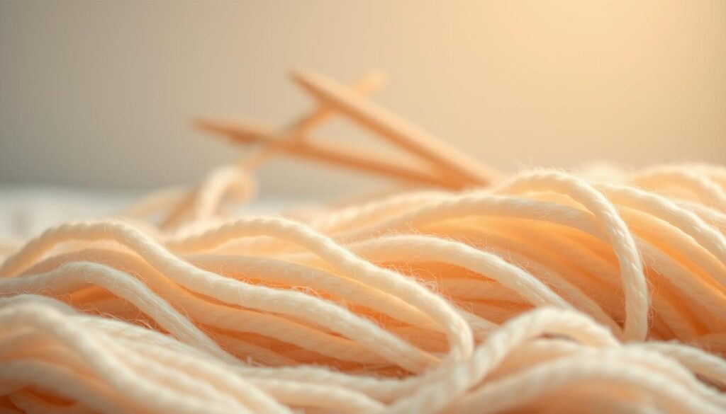 Cozy chenille yarn in a soft, warm pastel palette. Delicate strands intertwined, creating a plush, cloud-like texture that begs to be touched. The yarn is neatly arranged in the foreground, with a soft, diffused light source illuminating the fibers from an angle, casting gentle shadows. The middle ground features blurred, out-of-focus knitting needles, hinting at the creative potential of this material. The background is a serene, muted gradient, allowing the lush, inviting chenille to take center stage. An atmosphere of comfort, coziness, and tactile pleasure. Cozy chenille yarn in a soft, warm pastel palette. Delicate strands intertwined, creating a plush, cloud-like texture that begs to be touched. The yarn is neatly arranged in the foreground, with a soft, diffused light source illuminating the fibers from an angle, casting gentle shadows. The middle ground features blurred, out-of-focus knitting needles, hinting at the creative potential of this material. The background is a serene, muted gradient, allowing the lush, inviting chenille to take center stage. An atmosphere of comfort, coziness, and tactile pleasure.