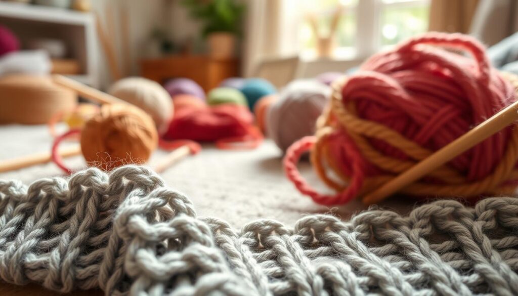 A close-up shot of beautifully knitted i-cord edging, showcasing its smooth, polished finish. The foreground highlights the intricate stitches and the firm, raised texture of the i-cord, with soft focus on the edges dissolving into the background for a sense of depth. In the middle ground, display a knitting project with vibrant yarn colors, arranged carelessly yet attractively, creating a cozy atmosphere. The background features a softly blurred setting of a well-lit knitting space, complete with natural light streaming in, enhancing the warmth and inviting feel of the scene. The mood is calm and creative, perfect for crafters, emphasizing the beauty and functionality of i-cord edging in knitting. A close-up shot of beautifully knitted i-cord edging, showcasing its smooth, polished finish. The foreground highlights the intricate stitches and the firm, raised texture of the i-cord, with soft focus on the edges dissolving into the background for a sense of depth. In the middle ground, display a knitting project with vibrant yarn colors, arranged carelessly yet attractively, creating a cozy atmosphere. The background features a softly blurred setting of a well-lit knitting space, complete with natural light streaming in, enhancing the warmth and inviting feel of the scene. The mood is calm and creative, perfect for crafters, emphasizing the beauty and functionality of i-cord edging in knitting.